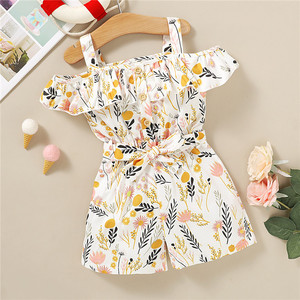 Ensembles courts imprimés floraux pour filles, combinaisons à épaules dénudées et shorts, vêtements d'été pour enfants de 1 à 4 ans, vente en gros - Product Image 5