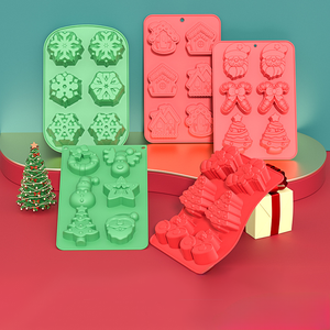 Stampo in Silicone di Natale 250726 per la decorazione di torta rettangolare stampo per cioccolato per la cottura a tema natalizio di cottura - Product Image 1