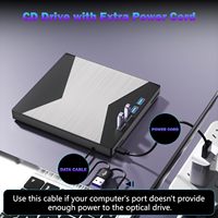 Drive CD/DVD Eksternal 7 in 1 Ultra-Slim Burner dengan 4 Port USB 2 Slot Kartu TF/SD Drive Optik untuk Laptop Desktop Mac Windows
