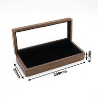 Boîte de présentation rectangulaire en bois de noyer écologique de luxe avec logo personnalisé gravé Landy pour bagues, colliers, bracelets, couvercle en verre
