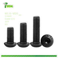 Vis à tête fraisée hexagonale M2 M2.5 M3 M4 M5 M6 M8 M10 M12 M14 M16 M18 M20 en acier ISO7380 Grade 10.9 Noire