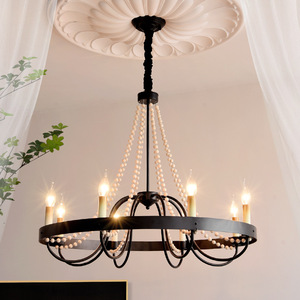 French Vintage Style Chandelier Round Multi Head LED <b>Light</b> For Living Room Bedroom Dining Room Home Decor - Product Image 2