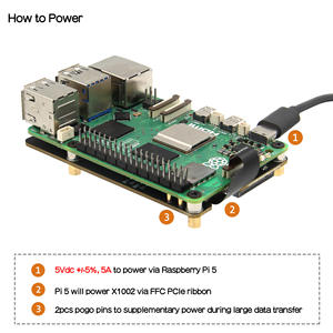 Spanplatte Geekworm X1002 Pcie M.2 Nvme Ssd-Karte für Raspberry <span class=keywords><strong>Pi</strong></span> 5 Kompatibel mit M.2 NVMe SSDs Schnelle Daten übertragungen - Product Image 4
