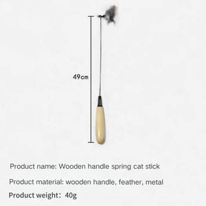Entrega Rápida: Juguete para Gatos con Varita de Madera CFA, Plumas y Campana, Cabezal de Repuesto Extraíble y Duradero, Juguete para Rascar para Gatos - Product Image 5