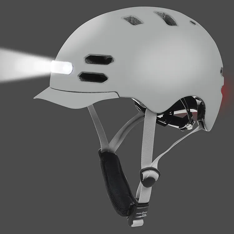 Light Weight Mtv 23 Grey Lighting Bike Smart Helmet With Led Light For Scooter