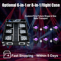 Projecteurs LED Par 6x18W Uplight sans fil sur batterie RGBWA, contrôle par application, DMX512, rechargeables, avec flight case, CRI95, 30 faisceaux, pour scène de mariage