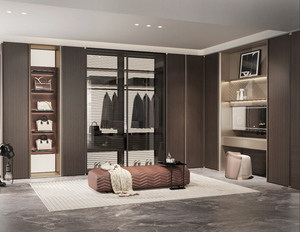 Muebles Fijos de Fábrica Sofeyia FF&E, Madera Contrachapada Enchapada, Armario de Madera Personalizado para Interiores con Puertas Corredizas - Product Image 1