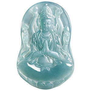 หยกธรรมชาติหยกน้ำสีฟ้าจี้พระโพธิสัตว์พันมือ ของขวัญสำหรับทุกเพศ พร้อมใบรับรองการประเมิน GY77 - Product Image 5