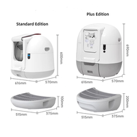 Bac à litière autonettoyant à ouverture automatique XL pour plusieurs chats, contrôle par application Tuya Smart, contrôle des odeurs sur 3 niveaux, espace intérieur de 65L