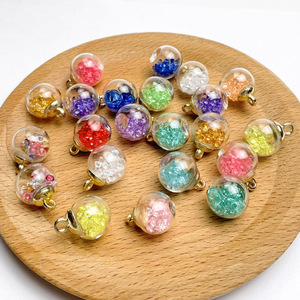 Accessoires de bijouterie <span class=keywords><strong>Pendentif</strong></span> <span class=keywords><strong>boule</strong></span> en verre transparent avec collier <span class=keywords><strong>strass</strong></span> en cristal de couleur <span class=keywords><strong>Pendentif</strong></span> à breloques personnalisé fait main - Product Image 3