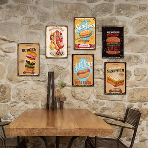 Pancarte Métallique Rétro Fast-Food : Sandwich, Burger, Hot-Dogs – Décoration Murale pour Diner, Cuisine, Restaurant - Product Image 3
