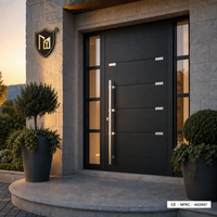 Porte de sécurité en acier résistant aux ouragans de l'usine JUNYAO, panneau double ignifuge AS2047 NFRC CE pour hôtel
