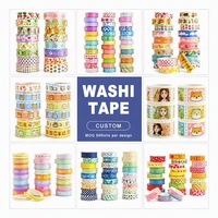 Set di Nastri Washi Premium con Logo Personalizzato, Design Cartoon per Confezioni Regalo, Decorazione Diari e Adesivi