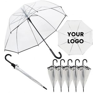 Parapluie transparent moderne à ouverture automatique pour adultes, forme bulle, avec logo, idéal pour les voyages - Product Image 1