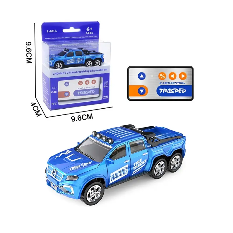 Mini Pick Up truk 1:64 skala hobi Drift mobil 2.4GHz 5CH Listrik RC Diecast Model mobil Mini Alloy
