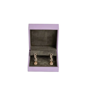 Custom Logo Eco-Friendly Matt Lamination Luxury Light Purple Jewelry Magnetic Flip Rigid Cardboard Gift Packaging <b>Rings</b> Earrings - Product Image 1