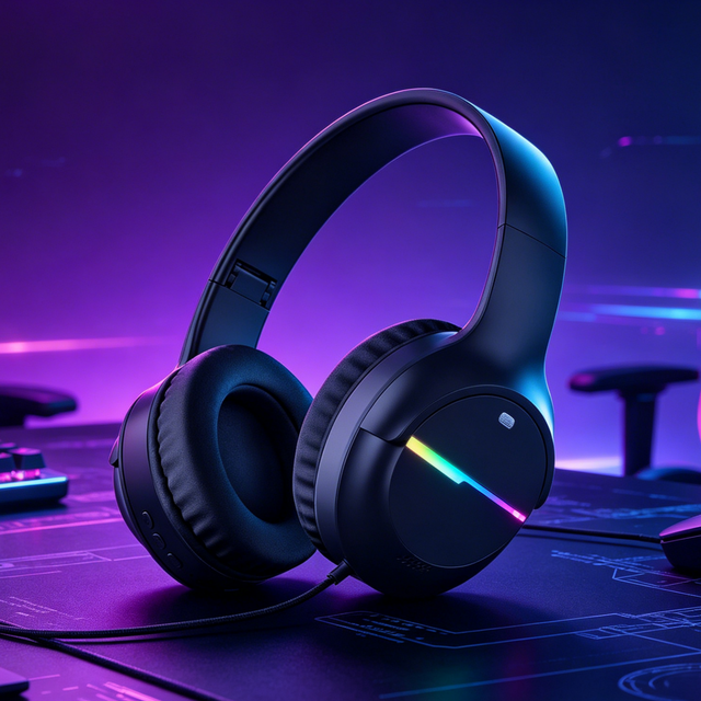 New Launch RGB Light Gaming Headset Wireless Stereo Headphones with Deep Bass for PC, Mobile Phone, Streaming, Online Class