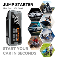 Démarreur de voiture 4000A avec gonfleur d'air 150 PSI, batterie externe 24000 mAh PD 65W pour véhicules essence 12L et diesel 10L