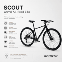 SpiritX Scout S10 Lite Aluminiumlegierung Stahlrahmen Gravel- & Rennrad 700C Steckachse 10-Gang Scheibenbremse Flatbar-Lenker