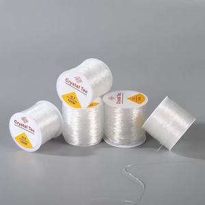 Cordons de perles transparents en TPU de 0,5/0,6/0,7/0,8 mm pour la fabrication de bijoux, 100 mètres/rouleau, cordon élastique pour bracelet de 1 mm - Product Image 1