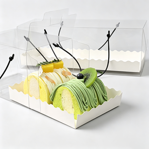 กระดาษคราฟท์เกรดอาหาร Sunshine สำหรับบรรจุภัณฑ์กล่องโรลเค้ก กล่องแข็งพร้อมหูหิ้วและแผ่นรอง สามารถปรับแต่งขนาดและโลโก้ได้ - Product Image 6
