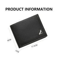 2025 nouveau Style mode PU cuir métal étiquette mince court portefeuille pour hommes, mâle Super pas cher deux plis porte-carte étui argent sac à main