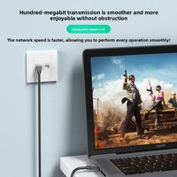 Kabel Ethernet Cat5e 100 Mbps RJ45 Sudut Kanan 26AWG Tembaga Murni Pilihan Multi-Arah Model Set-Top Box Pra-Rakit