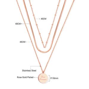 Collier en or 18 carats à double chaîne, pendentif pour femme, collier lettre en or pas cher - Product Image 4