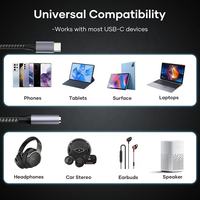 Câble adaptateur USB C Type C Type-C mâle vers 3,5 mm femelle DAC numérique, adaptateur de prise audio stéréo pour casque