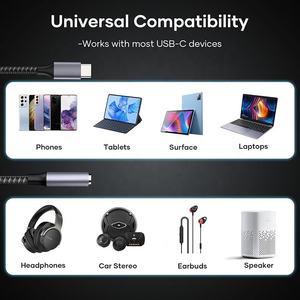 Adapter <strong>Cable</strong> USB C Type C Type-C Male to 3.5mm Female Dac <strong>Digital</strong> Aux <strong>Audio</strong> Stereo Headphone Jack Converter Adapter <strong>Cable</strong> - Product Image 5
