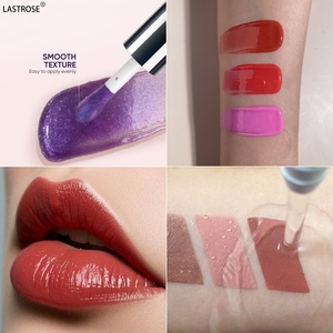 Bán buôn Vegan Mỹ phẩm son bóng ánh sáng lung linh Nude hồng Glossy <span class=keywords><strong>Lip</strong></span> <span class=keywords><strong>Gloss</strong></span> nhãn hiệu riêng kem không thấm nước son bóng - Product Image 5