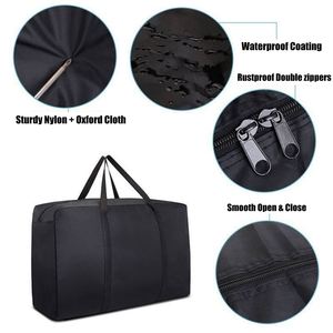 Custom Size Heavy Duty <b>Waterproof</b> Breathable Square Black Extra Large Moving Storage Bag - Product Image 5