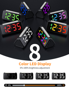 Đồng hồ cạnh giường ngủ với RGB ánh sáng ban đêm cầu vồng thời gian hiển thị lớn snooze USB sạc kỹ thuật số Đồng hồ báo thức - Product Image 3