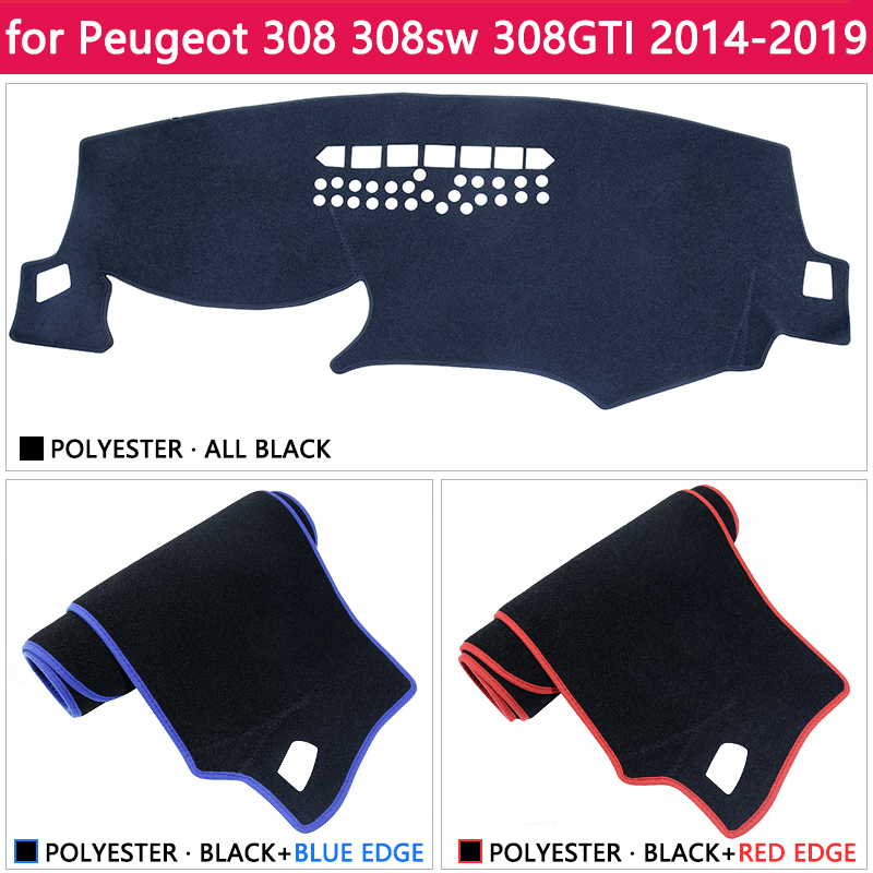 Auto Dashboard Cover Mat voor Peugeot 2008 2013-2018, No-Glare Antislip