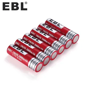 EBL แบตเตอรี่ลิเธียม18650 3.7V 3000MAh แบตเตอรี่ลิเธียมแบบชาร์จไฟได้