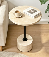 Table basse de style travertin, table d'appoint pour salon, chambre à coucher, meubles