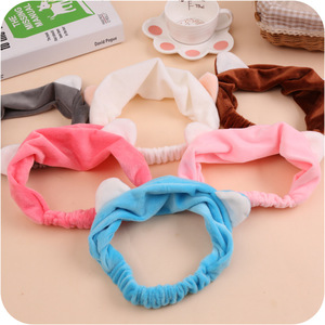 Diadema con orejas de gato, diadema con orejas de conejo para lavarse la cara, pañuelo deportivo para la frente, diadema para maquillaje y mascarillas. - Product Image 1