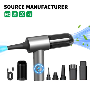 เครื่องดูดฝุ่นแบบมือถือไร้สายสำหรับรถยนต์ Air Duster 4-in-1 เครื่องดูดฝุ่นขนาดเล็กพกพาสะดวก กำลังดูดแรง สำหรับขนสัตว์เลี้ยง สำหรับรถยนต์ โต๊ะทำงาน คีย์บอร์ด - Product Image 1