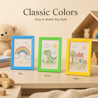 Cadre photo en PVC coloré pour enfants, couleurs vives, affichage mural ou sur table, cadre pour dessins d'enfants