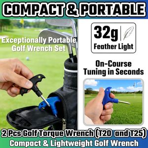ชุดเครื่องมือประแจกอล์ฟ 2 ชิ้น (T20/T25) สำหรับไดรเวอร์ <span class=keywords><strong>Taylormade</strong></span>/Adams/<span class=keywords><strong>RBZ</strong></span>/Callaway/Cobra - เหล็กกล้าเครื่องมือ หน่วยวัดแบบอิมพีเรียล - Product Image 5