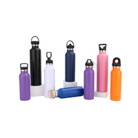 Bouteille d'eau en acier inoxydable à double paroi avec logo personnalisé, 350-1000 ml, gobelet isotherme de sport de marque, bouteille promotionnelle