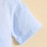 Romper Bayi Summer Infant Ramah Lingkungan Bahan Katun 100% Bernapas Motif Beruang Kecil Lengan Pendek Biru Untuk Anak Laki-Laki dan Perempuan Kancing Tekan