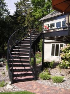 CBMMart <span class=keywords><strong>Escalier</strong></span> intérieur en colimaçon moderne préfabriqué en <span class=keywords><strong>bois</strong></span> massif et fer avec marches en <span class=keywords><strong>bois</strong></span> <span class=keywords><strong>Escalier</strong></span> extérieur en colimaçon en métal - Product Image 2