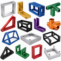 Structure de cadre en alliage d'aluminium plié sur mesure par CNC, assemblage de profilés, revêtement en poudre anodisé coloré, fabrication OEM multi-formes