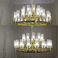 Lampe en verre de lustre de branche faite sur commande de taille réglable pour l'éclairage de barre de café de chambres d'invité d'hôtel de réception de villa
