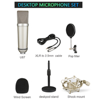 Gran Venta: Micrófono Profesional UU87 de 3.5mm para Grabación de Estudio con Soporte de Escritorio, Micrófono Condensador para Transmisiones en Vivo y Canto
