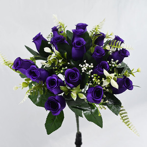 Bouquet <span class=keywords><strong>di</strong></span> Rose Artificiali in <span class=keywords><strong>Velluto</strong></span> - Design Realistico, Durevole e Leggero, Ideale per Festa della Mamma, Natale e Capodanno - Product Image 3