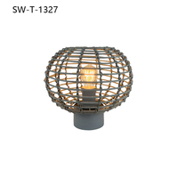 Lámpara de Mesa Moderna de Diseño Creativo con Forma de Linterna China, Lámpara Decorativa de Ratán para Dormitorio, Hotel, Mesita de Noche, Estudio