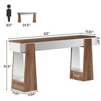 Meuble de salon : Table console, table d'entrée en bois style ferme avec pieds épaissis, table de canapé étroite et longue de 63 pouces