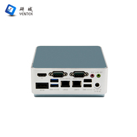 Nouvel ordinateur de bureau mini sans ventilateur Intel Celeron 5205U Quad Core SSD Double LAN COM WIFI Win10/Linux/Ubuntu Mini PC industriel